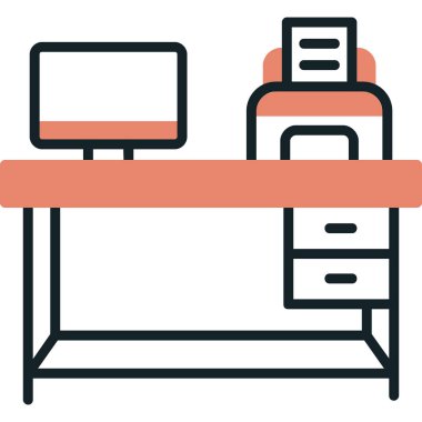 işyeri web simgesi vektör illüstrasyonu