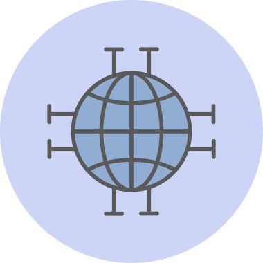 Dünya çapında web simgesi vektör illüstrasyonu               