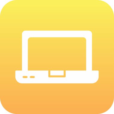 dizüstü bilgisayar simgesi, vektör illüstrasyonu basit tasarım