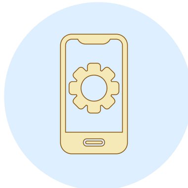 akıllı telefon ayarlama web simgesi vektör çizimi 