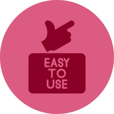 El ve Kullanımı Kolay düğme simgesi. vektör illüstrasyonu                            