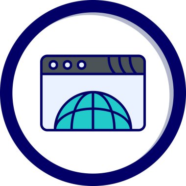 tarayıcı web simgesi, vektör illüstrasyonu