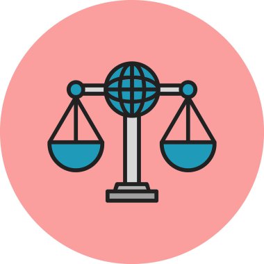 Uluslararası Hukuk simgesinin vektör illüstrasyonu