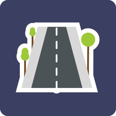 Otoyol. Web simgesi basit illüstrasyon 