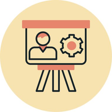 Proje Yönetimi düz simge vektör çizimi 