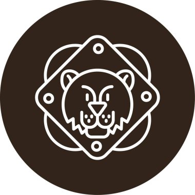 Kaplan hayvan simgesi, vektör illüstrasyonu 