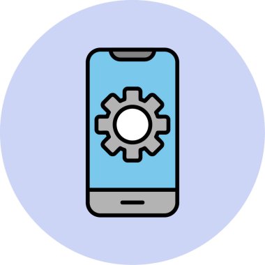 akıllı telefon ayarlama web simgesi vektör çizimi 
