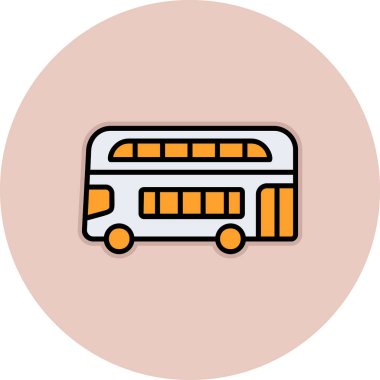 Çift katlı otobüs. Web simgesi basit illüstrasyon