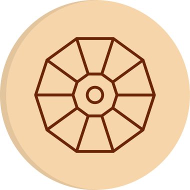 On iki yüzlü. Web simgesi basit illüstrasyon