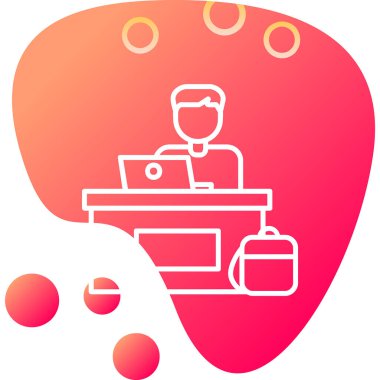 ofis çalışanı simgesi vektör illüstrasyon