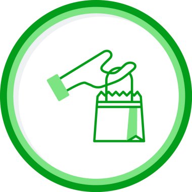 El ele tutuşan alışveriş poşeti vektör çizimi