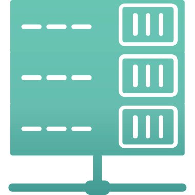 bilgisayar sunucu simgesi, vektör illüstrasyonu basit tasarım