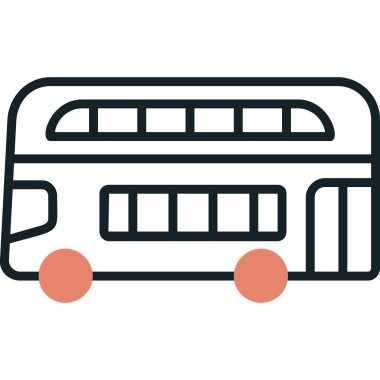 Çift katlı otobüs. Web simgesi basit illüstrasyon