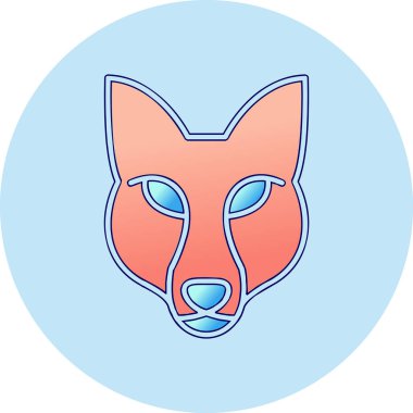 Fox baş simgesi vektör illüstrasyonu