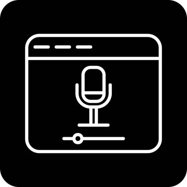 Mikrofon simgesi çevrimiçi kayıt kavramının vektör illüstrasyonu