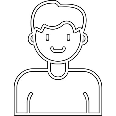 İnsan avatar web simgesi basit illüstrasyon 