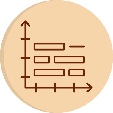 Gantt Grafik Ağ simgesi, vektör illüstrasyonu