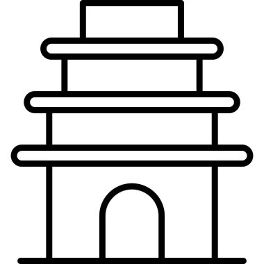 Tapınak binası Web simgesi basit illüstrasyon