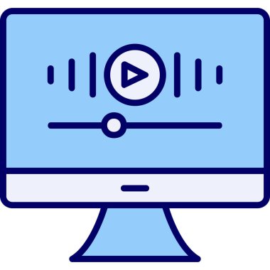 Müzik Video simgesinin vektör illüstrasyonu