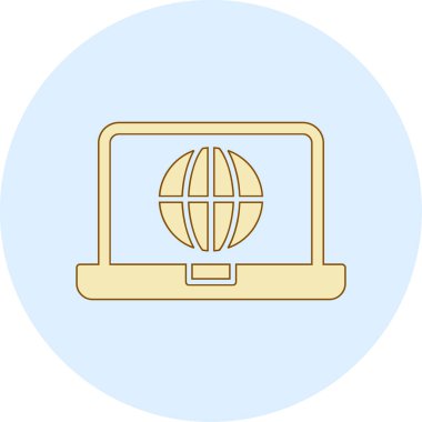 dizüstü bilgisayar simgesi, vektör illüstrasyonu basit tasarım