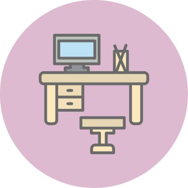 işyeri web simgesi vektör illüstrasyonu