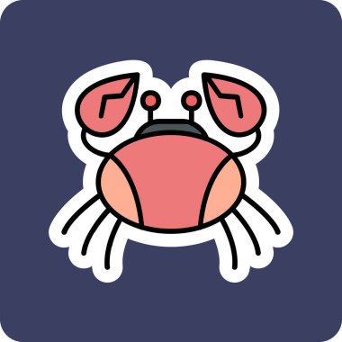 Yengeç simgesi, vektör illüstrasyonu basit tasarım 