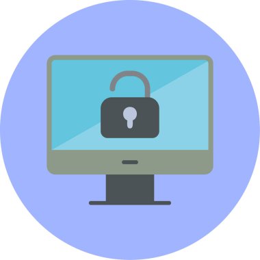 Güvenli olmayan bilgisayar vektör simgesi modern basit illüstrasyon