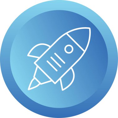 Roket. Web simgesi basit illüstrasyon 