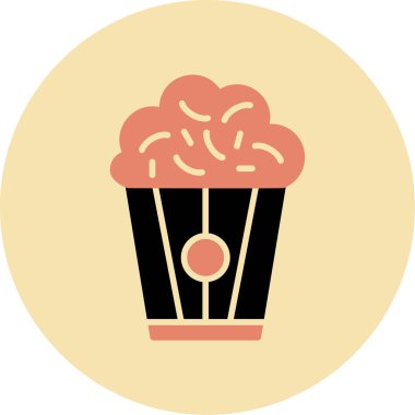 Patlamış mısır. Web simgesi basit illüstrasyon                                  