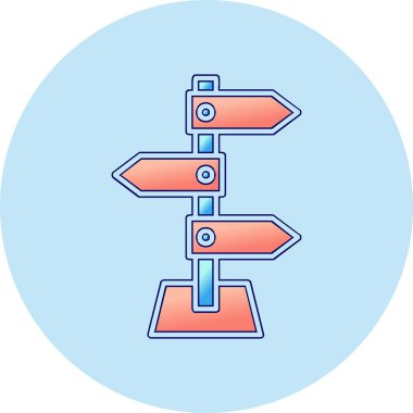 yön işareti simgesi, vektör illüstrasyonu 