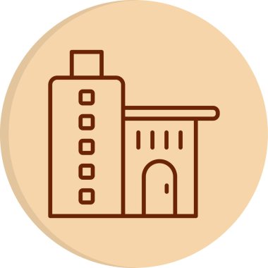 Ofis binası Web simgesi basit illüstrasyon