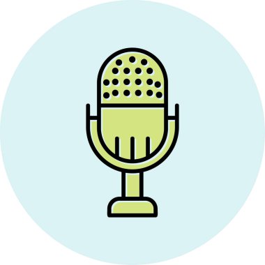 Retro mikrofonun vektör illüstrasyonu