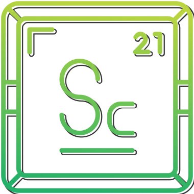 Periyodik tablo simgesinin scandium kimyasal elementi