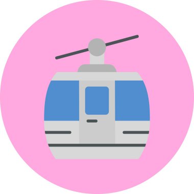 Kablo araba simgesi, vektör illüstrasyonu 