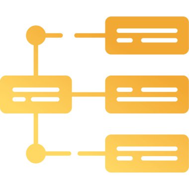 İş diyagramı simgesi. Ağ şeması simgesi. Veritabanı sembolü, vektör illüstrasyonu