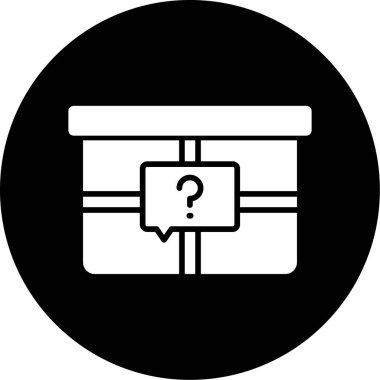 Gizem Kutusu simgesi, vektör illüstrasyonu basit tasarım