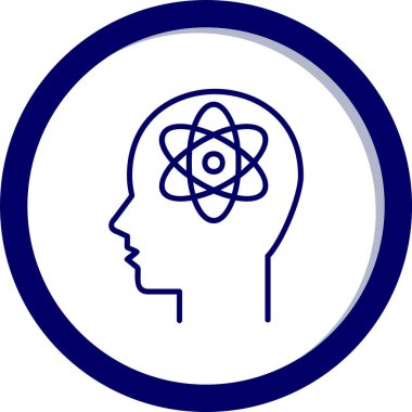 İnsan beyni simgesi, basit vektör çizimi 