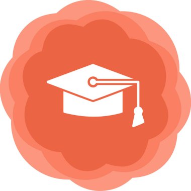 Mortarboard web simgesi basit illüstrasyon