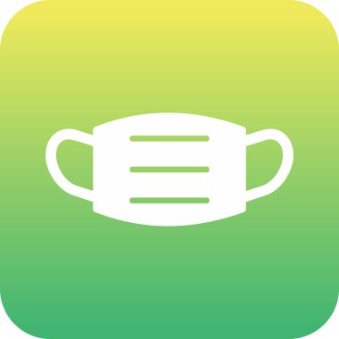 Tıbbi maske ikonu, düz stil. vektör illüstrasyonu 