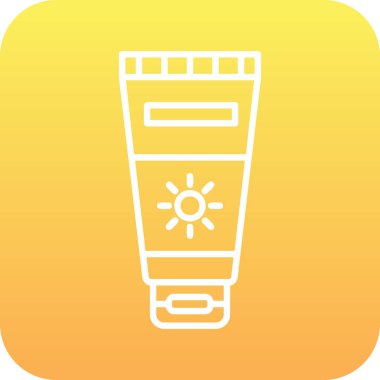 Güneş kremi simge vektör çizim.