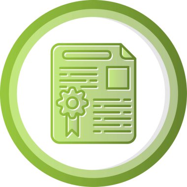 Lisans sertifikası simgesi, vektör illüstrasyonu basit tasarım