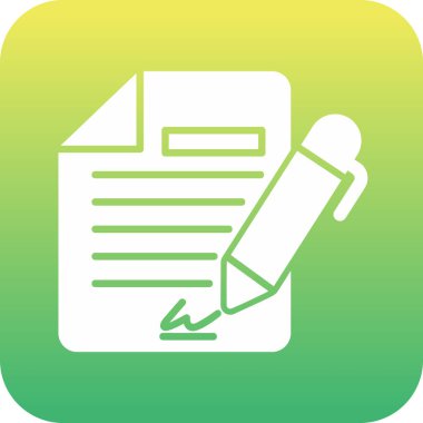 Sözleşme simgesi imzalama, basit vektör illüstrasyonu