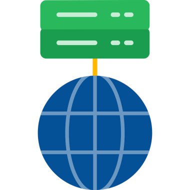 Küre sembolü, vektör illüstrasyonlu Veri Ağı simgesi 