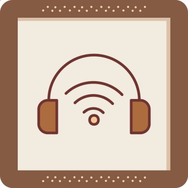 Çevrimiçi Podcast ikon vektör çizimi