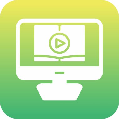 Video dersi için. Web simgesi basit illüstrasyon