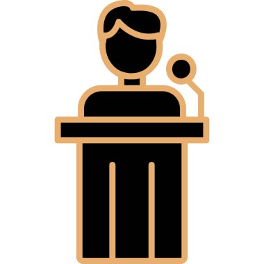 Siyaset ikonu. Web için basit bir konferans vektör simgesi çizimi