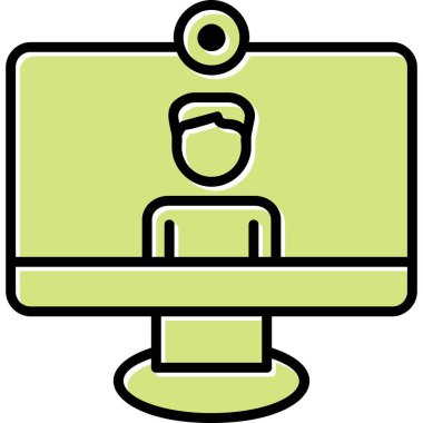 Video Arama simgesi, düz tasarım