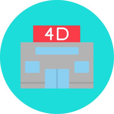 4d Sinema ikonu vektör illüstrasyonu