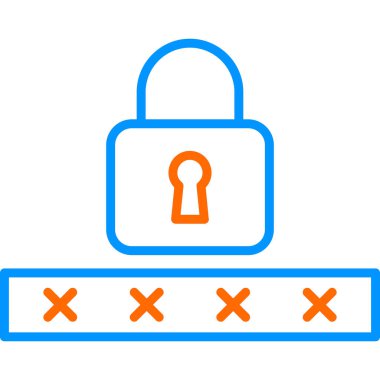 kilit düz simge vektör çizim