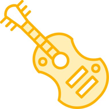 Gitar web simgesi, vektör çizim 